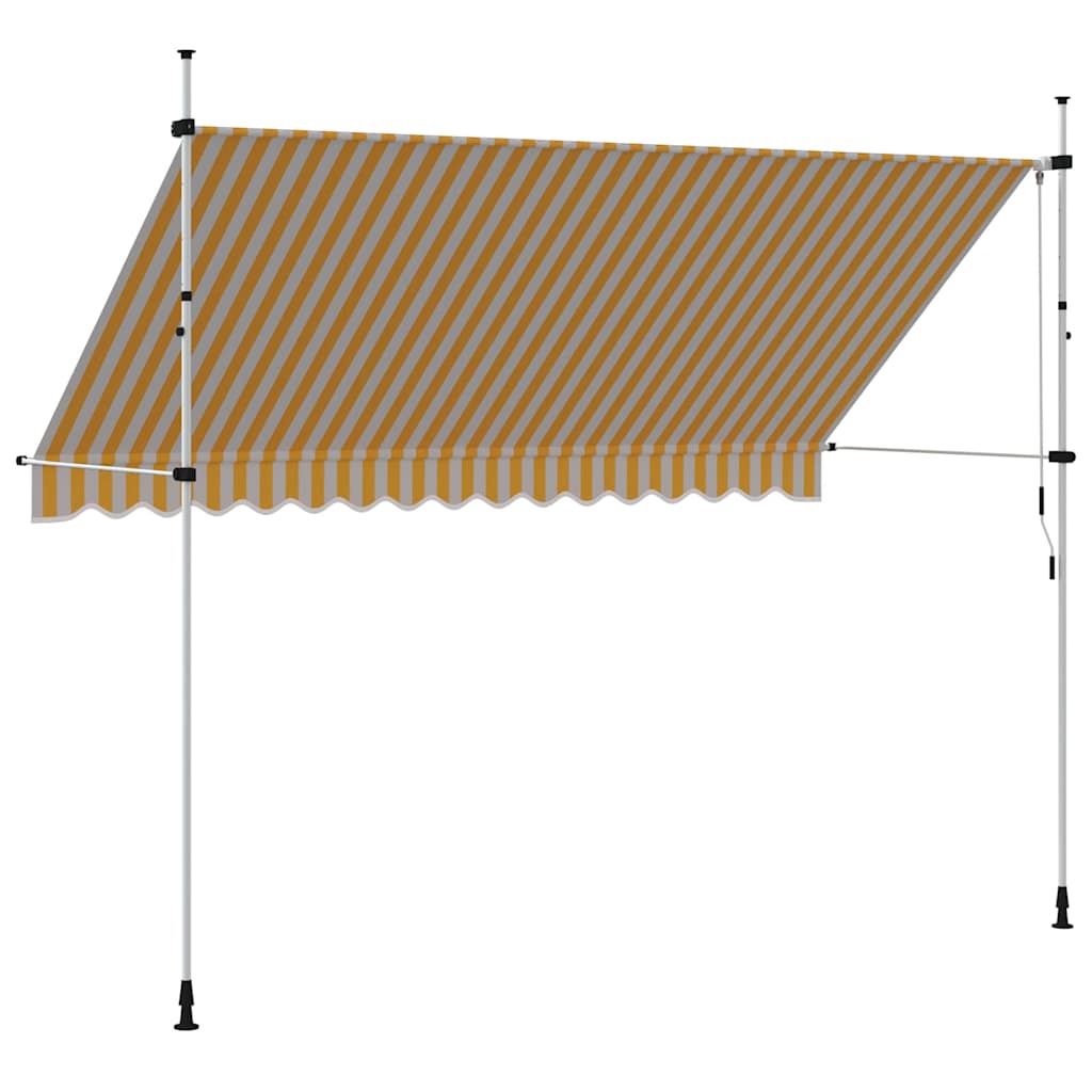 narancssárga-fehér csíkos kézzel feltekerhető napellenző 350 cm