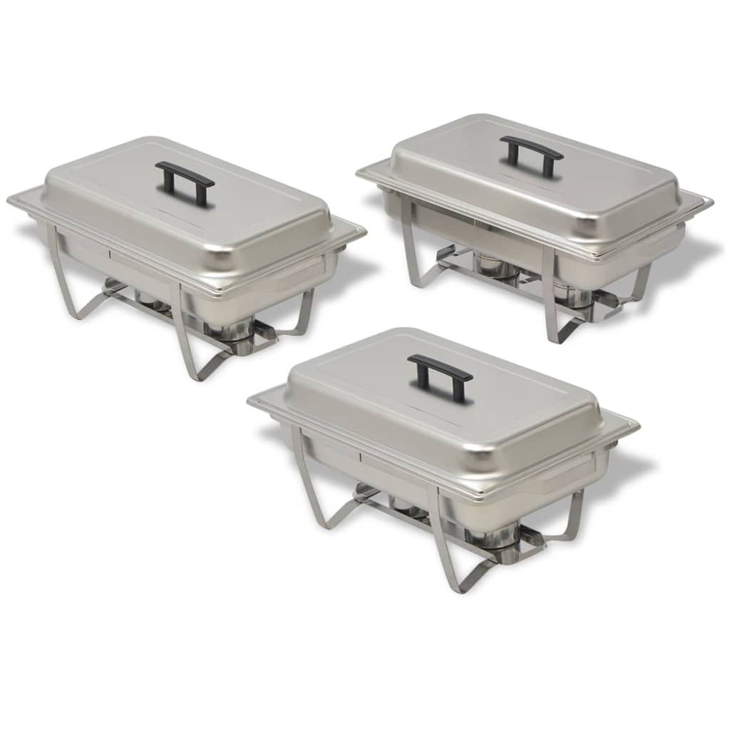 3 részes rozsdamentes acél chafing készlet