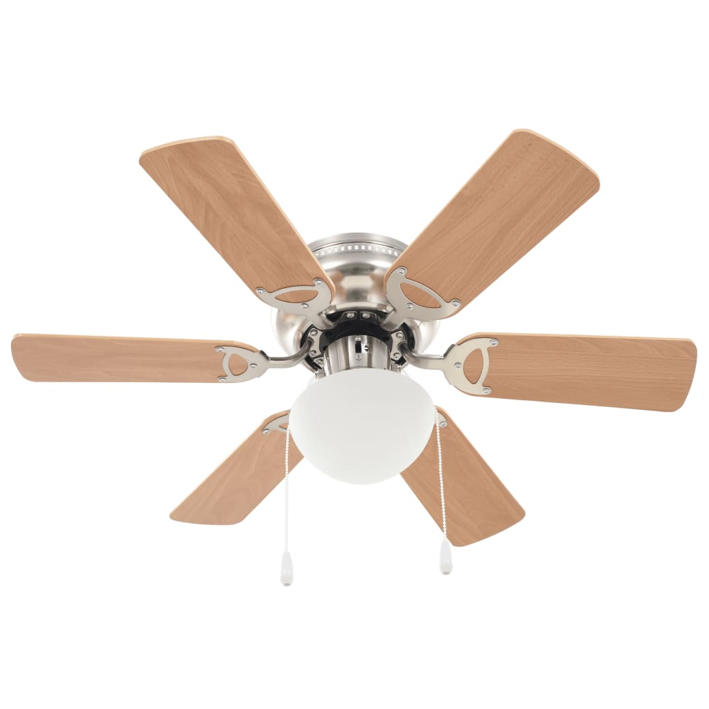 díszes mennyezeti ventilátor lámpával 82 cm világosbarna