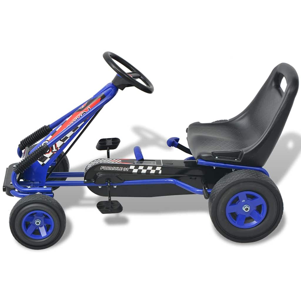 pedálos gokart kocsi állítható üléssel kék