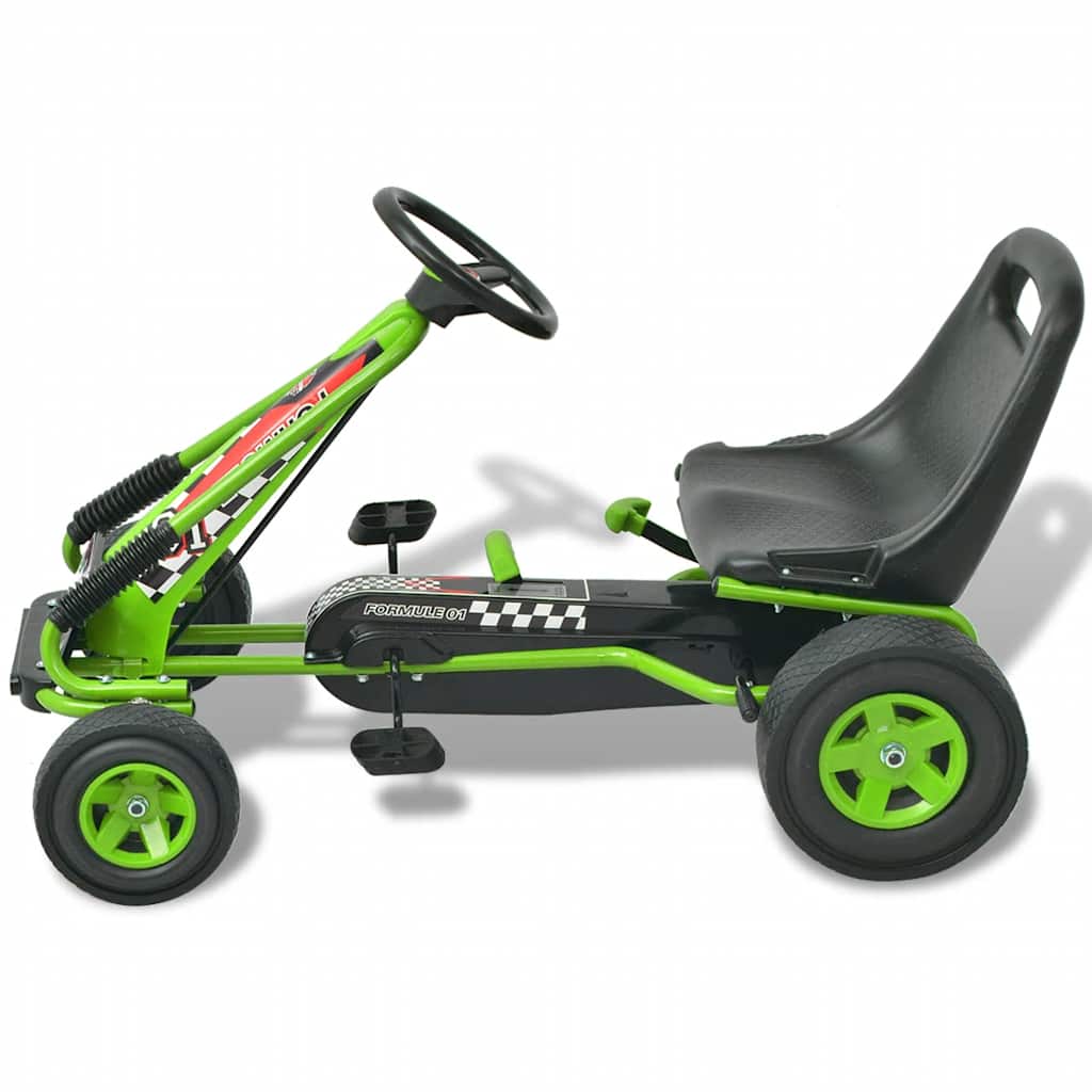pedálos gokart kocsi állítható üléssel zöld