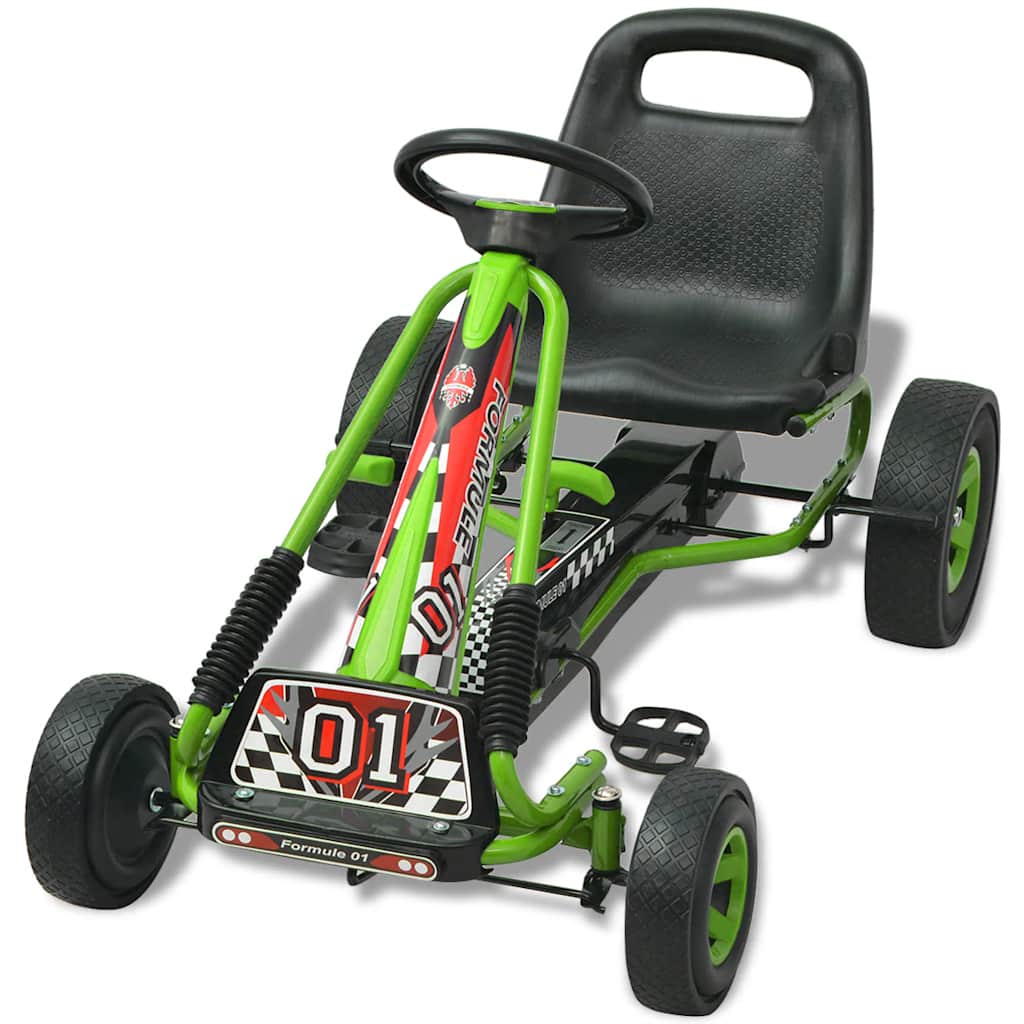 pedálos gokart kocsi állítható üléssel zöld