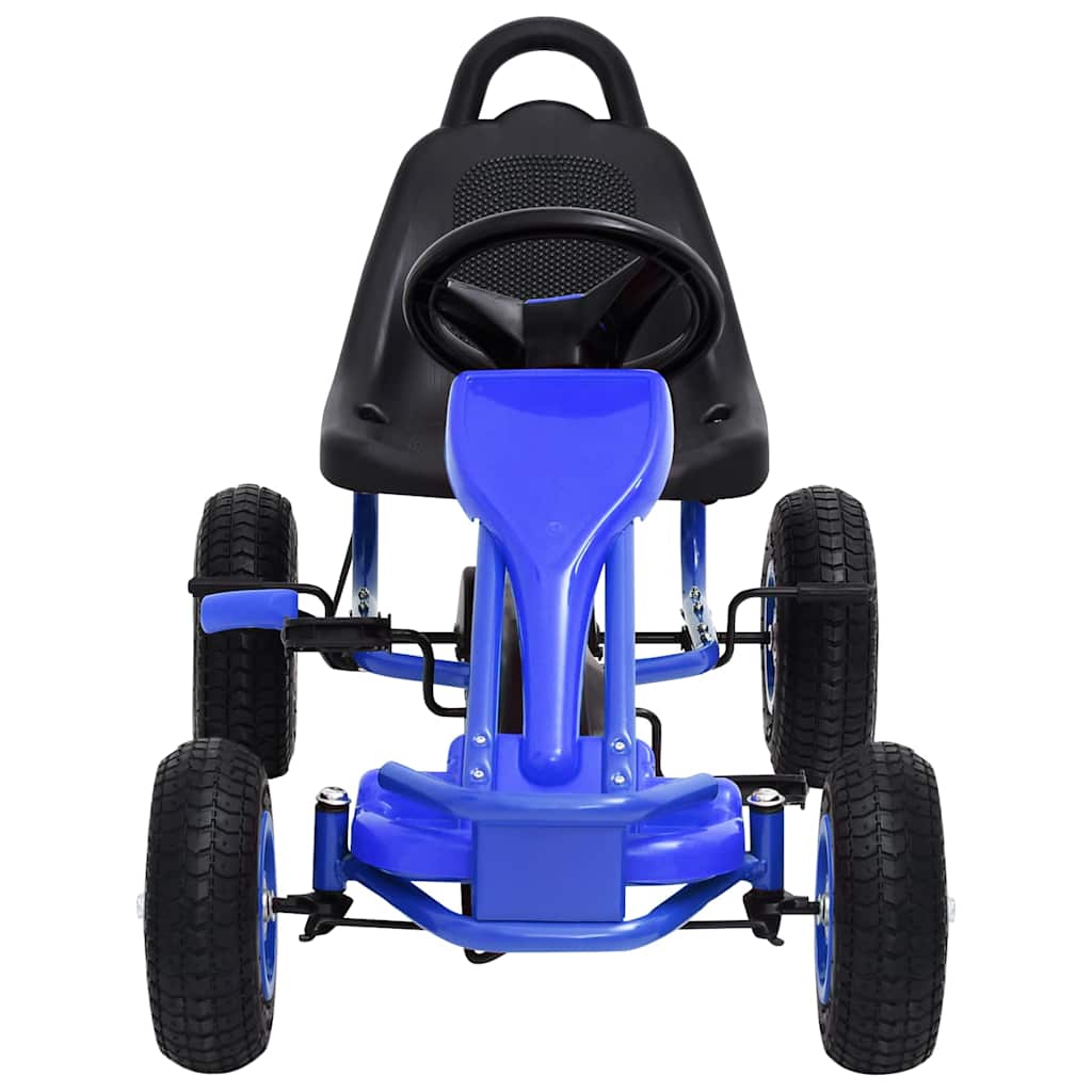 Kék pedálos gokart pneumatikus gumikkal