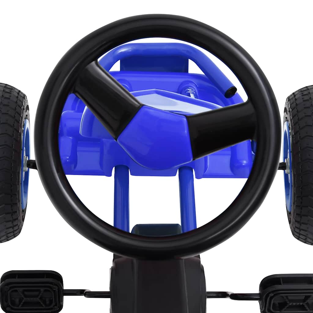 Kék pedálos gokart pneumatikus gumikkal