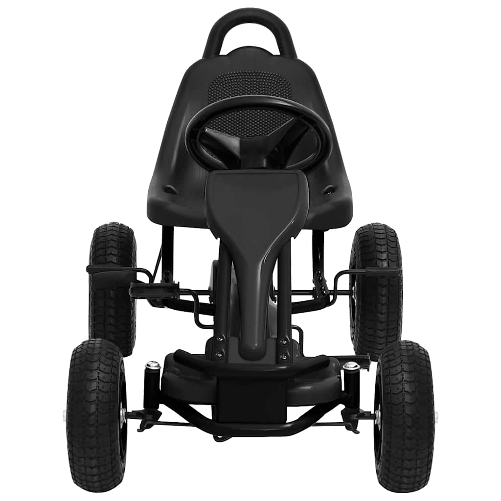 Fekete pedálos gokart pneumatikus gumikkal