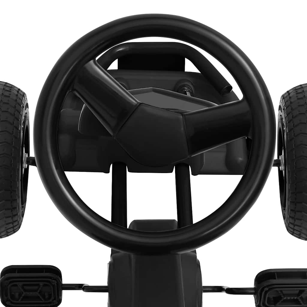 Fekete pedálos gokart pneumatikus gumikkal