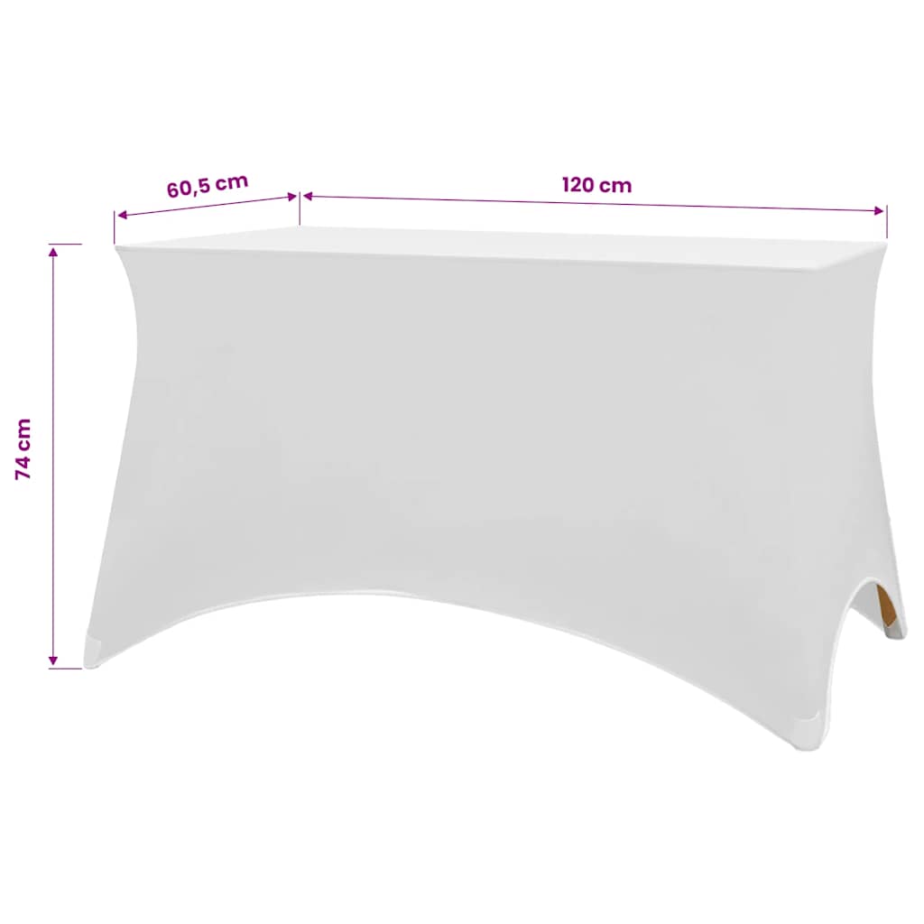 Sztreccs asztal védőhuzat 2 db 120x60,5x74 cm fehér