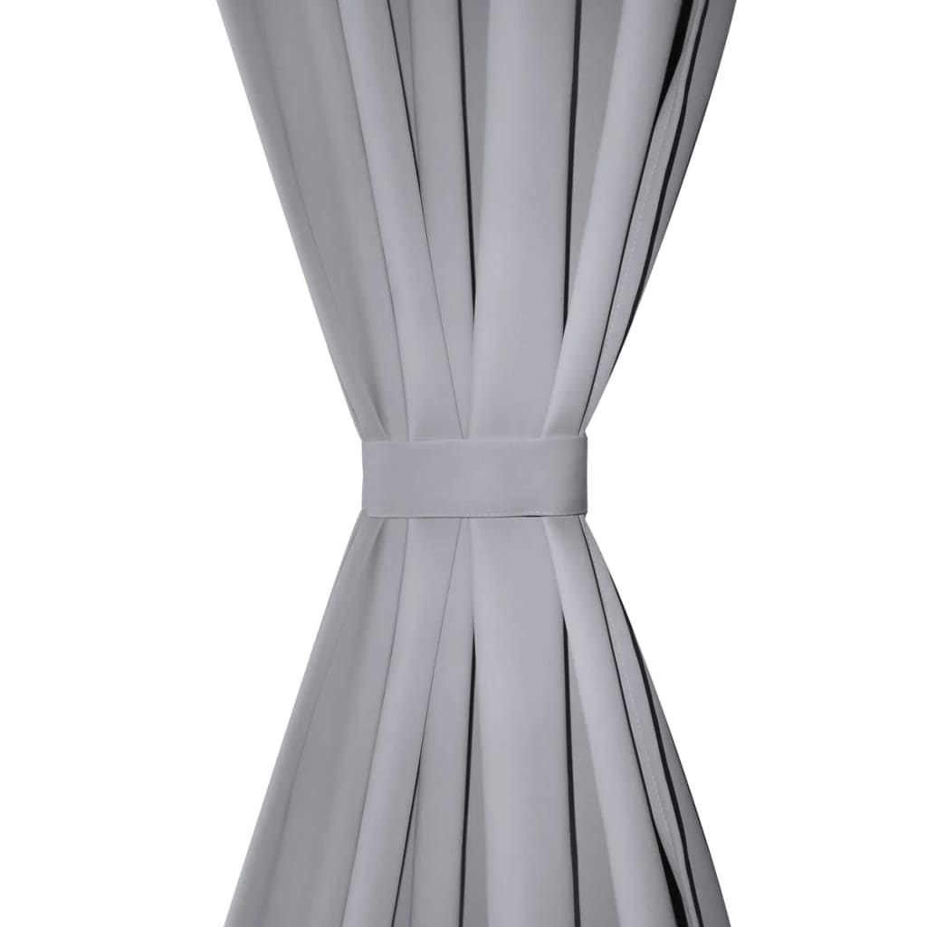 2 db szürke sötétítőfüggöny fém fűzőlyukakkal 135 x 175 cm