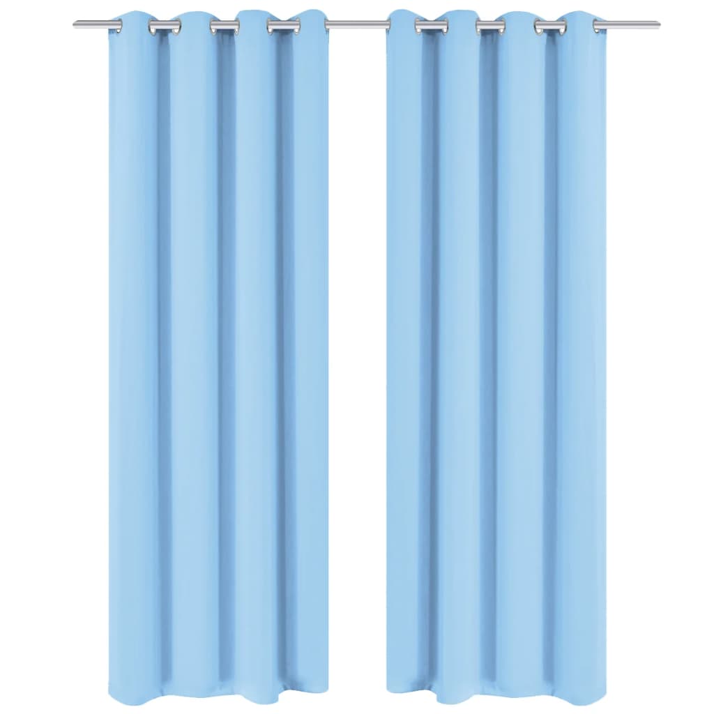 2 db türkiz sötétítőfüggöny fém függönykarikákkal 135 x 175 cm