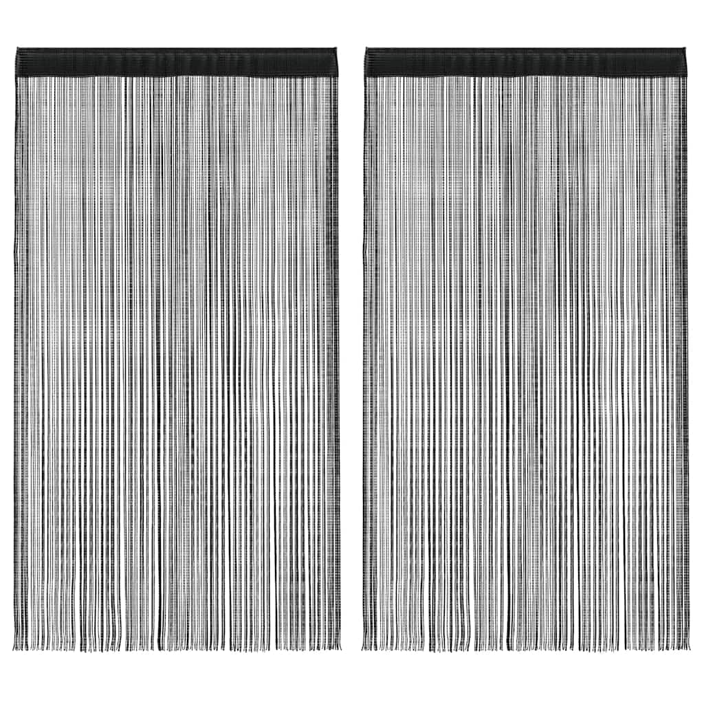 2 db fekete zsinórfüggöny 140 x 250 cm