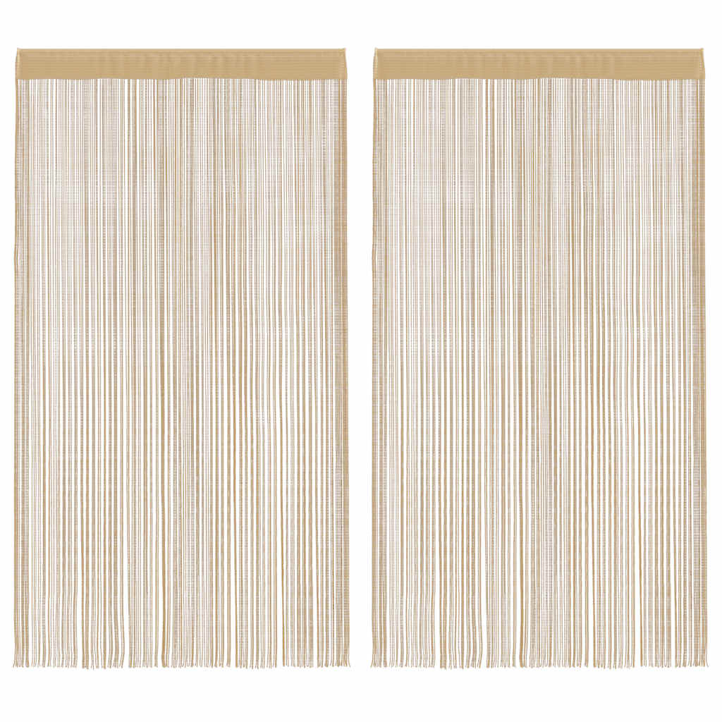 2 db bézs zsinórfüggöny 140 x 250 cm