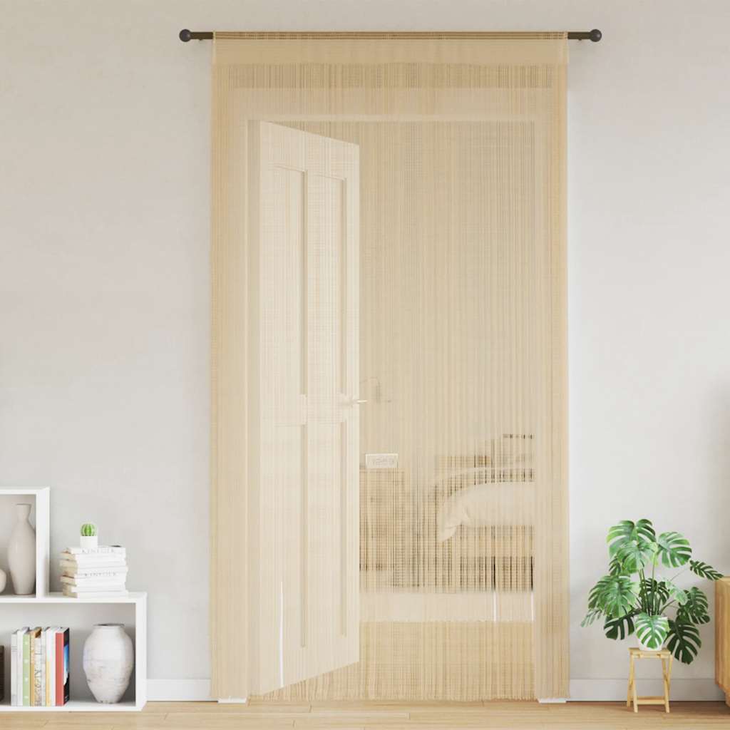 2 db bézs zsinórfüggöny 140 x 250 cm