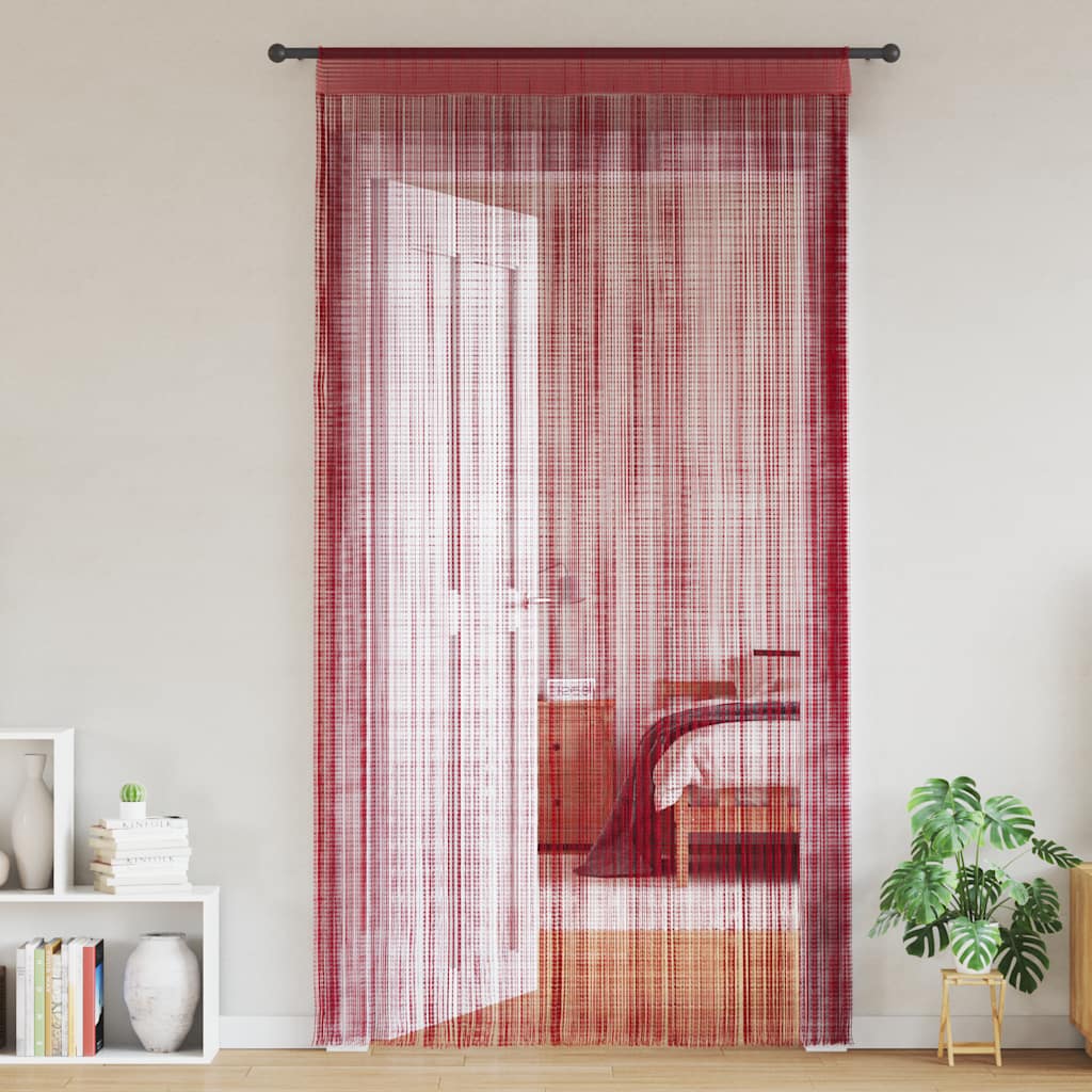 2 db burgundi vörös zsinórfüggöny 100 x 250 cm