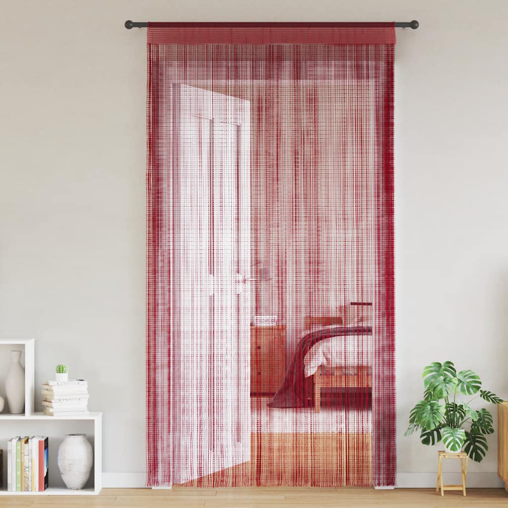 2 db burgundi vörös zsinórfüggöny 140 x 250 cm