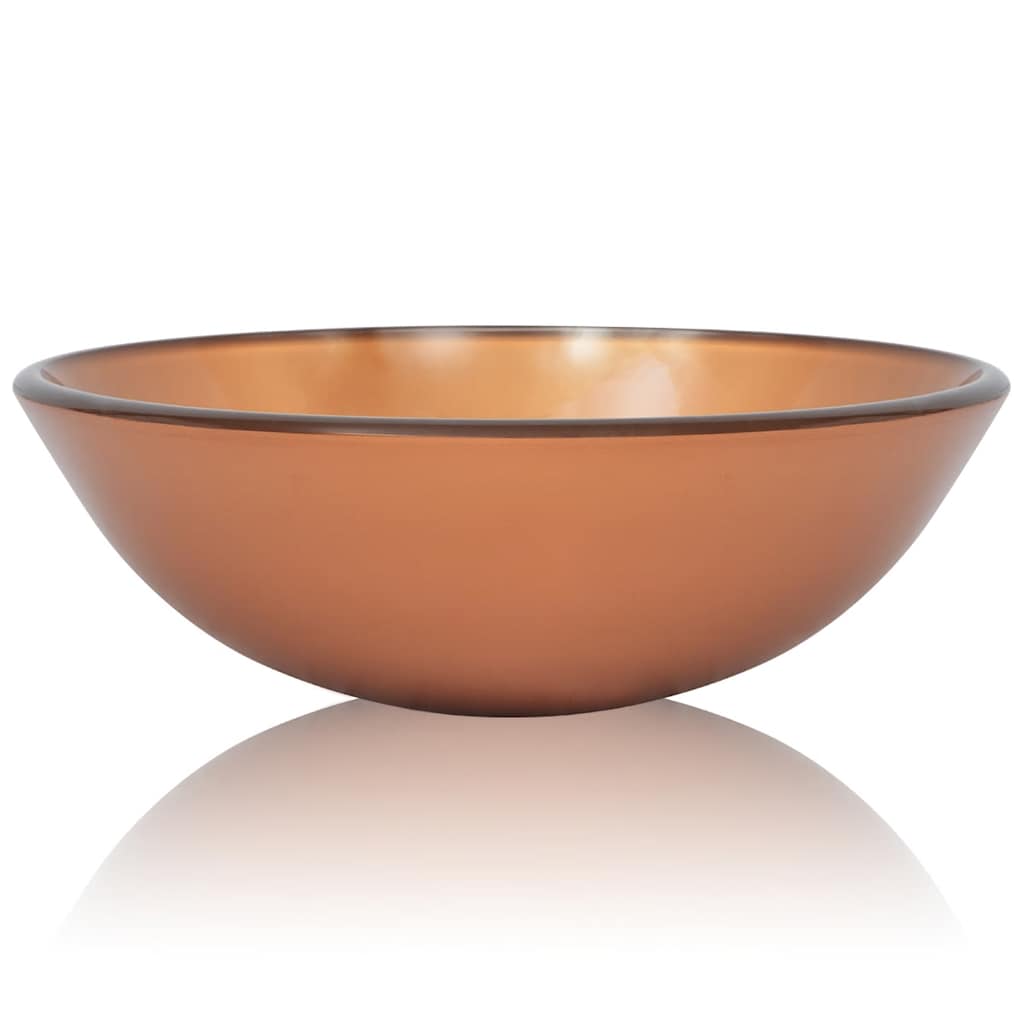 42 cm-es edzett üveg mosdókagyló barna