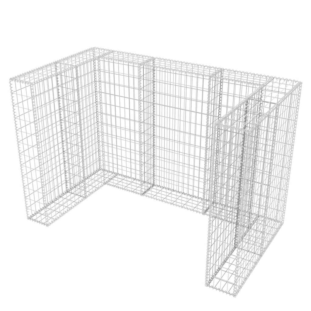 acél gabion 2 db gurulós kukához 180 x 100 x 120 cm