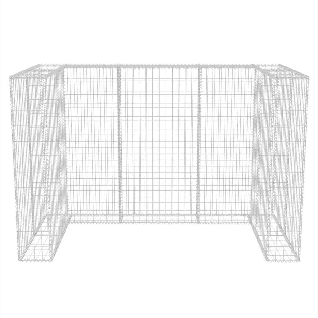 acél gabion 2 db gurulós kukához 180 x 100 x 120 cm