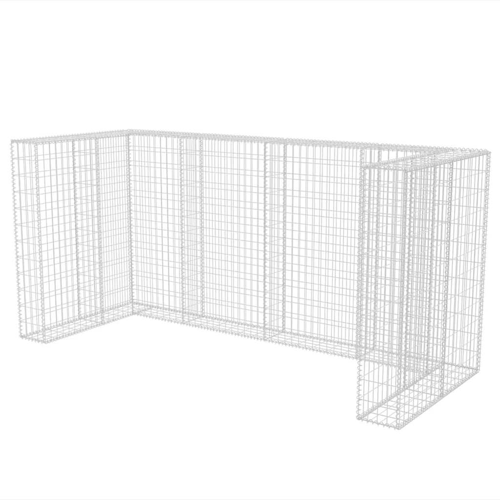 acél gabion 3 db gurulós kukához 250 x 100 x 120 cm