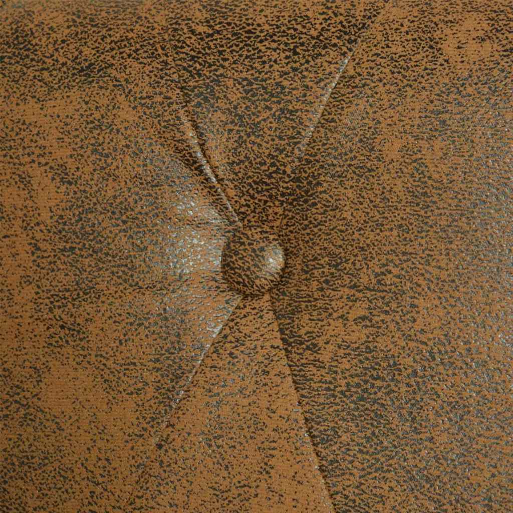 2 személyes barna műbőr Chesterfield kanapé