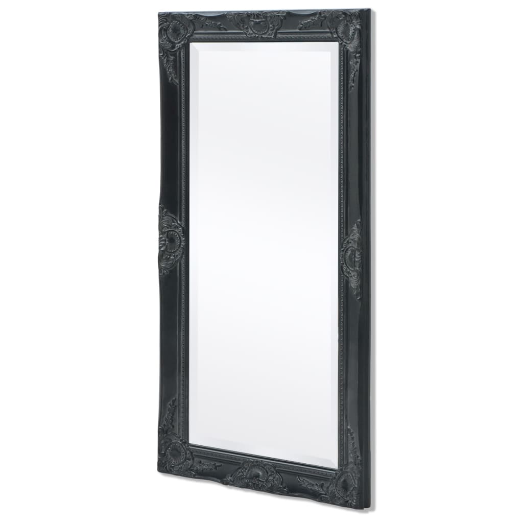 100x50 cm fekete barokk stílusú fali tükör