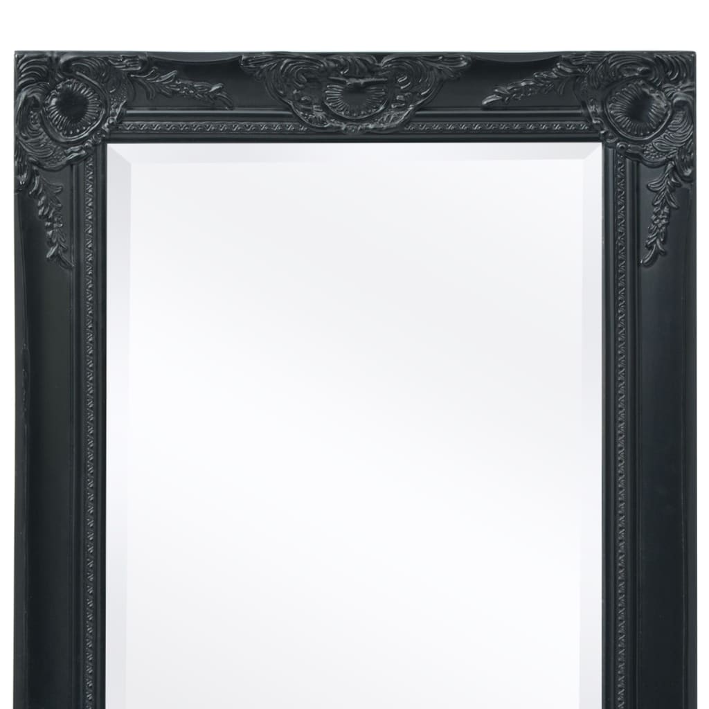 100x50 cm fekete barokk stílusú fali tükör