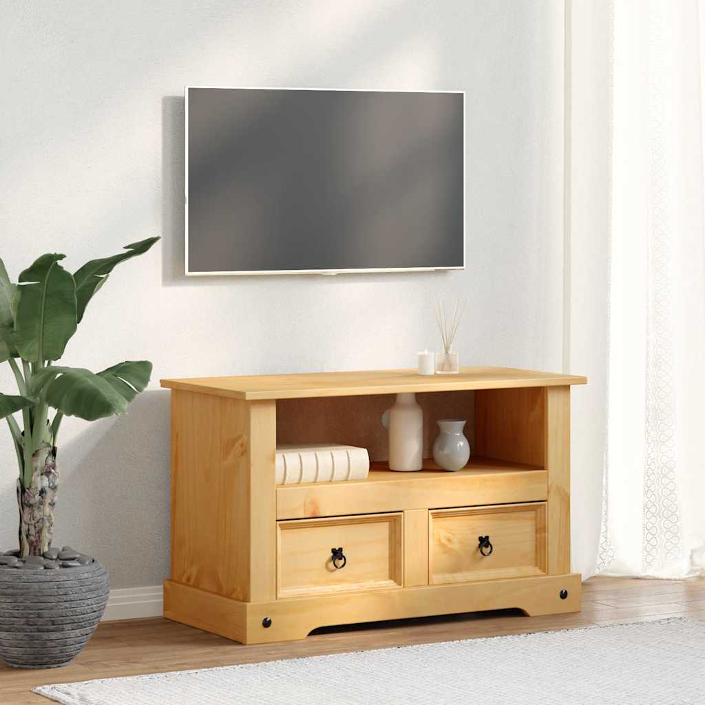 Corona-stílusú mexikói fenyő TV szekrény 91 x 43 x 56 cm