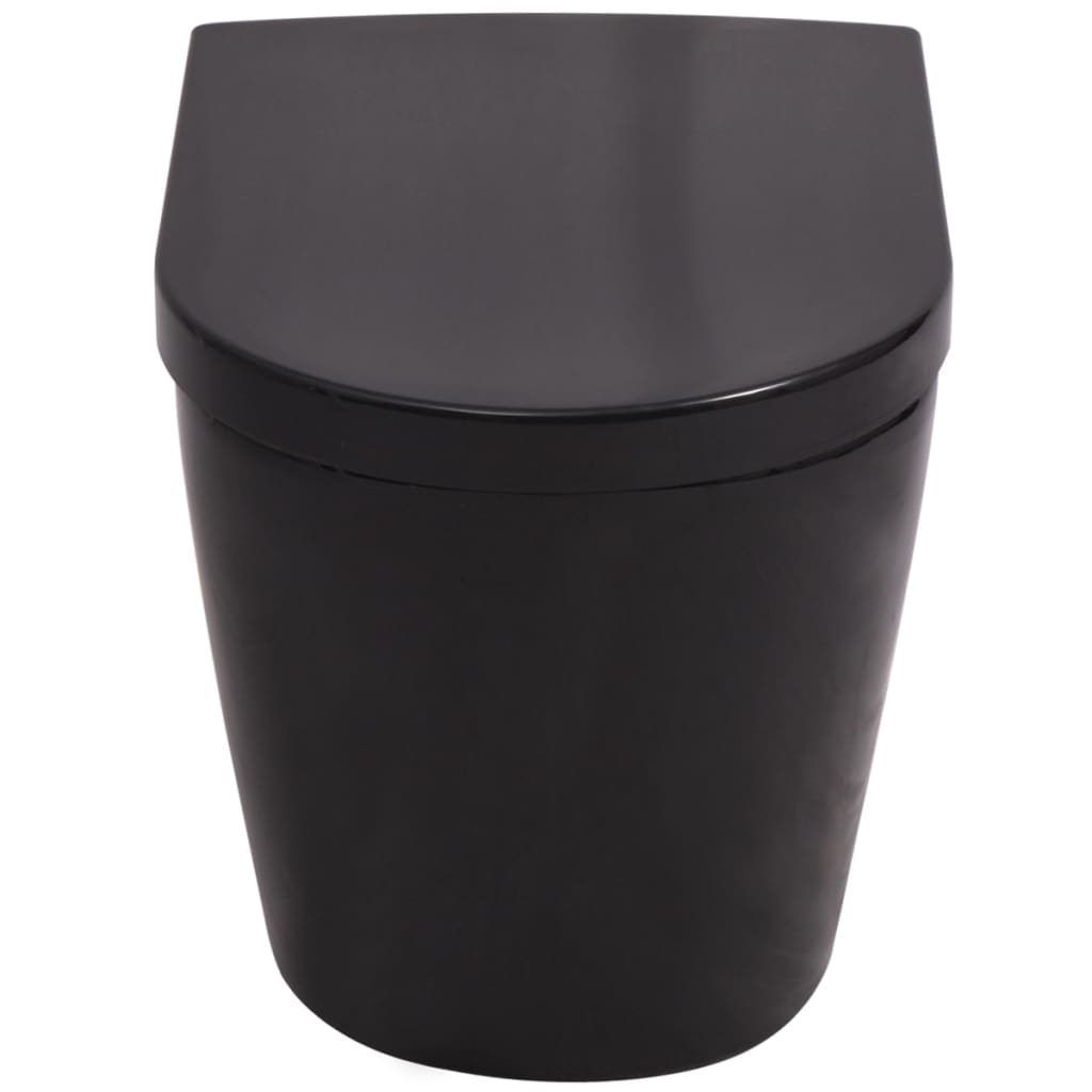 fekete falra szerelhető kerámia WC