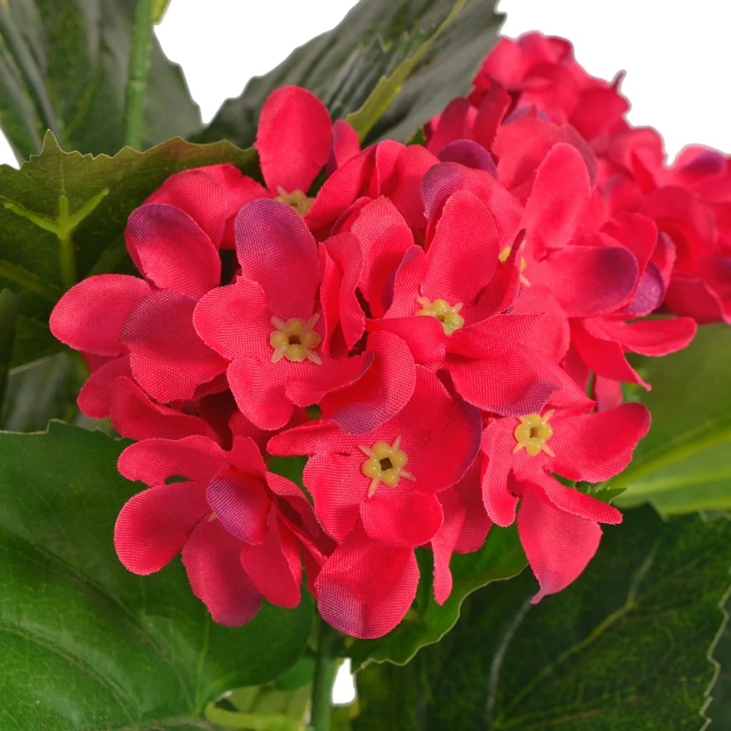 műhortenzia virágcseréppel 60 cm piros