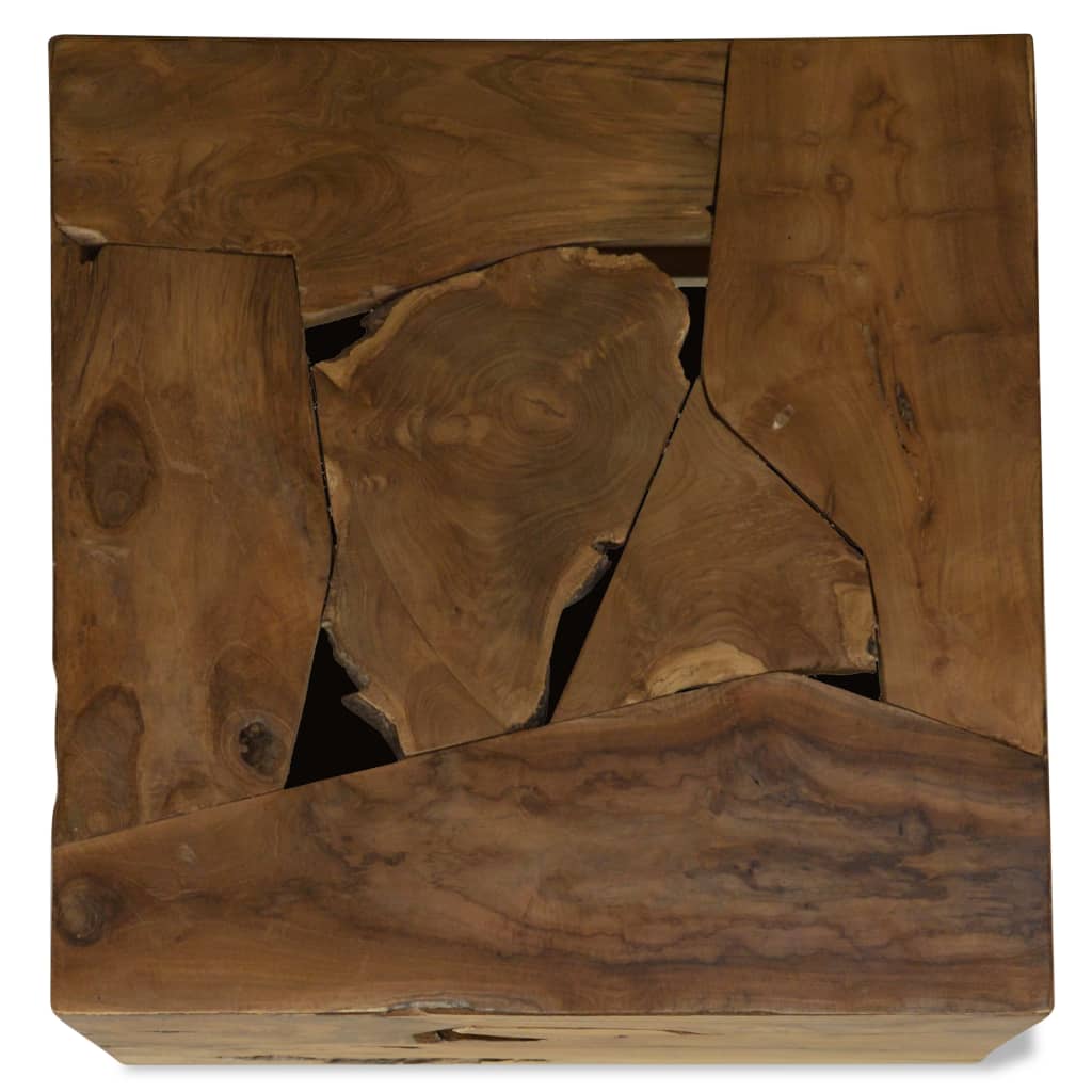 barna, valódi tíkfa dohányzóasztal 50 x 50 x 35 cm