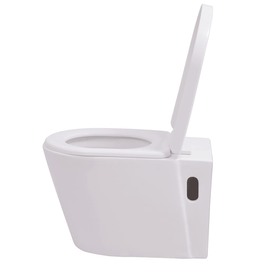 Falra szerelhető fehér kerámia WC rejtett öblítőtartállyal