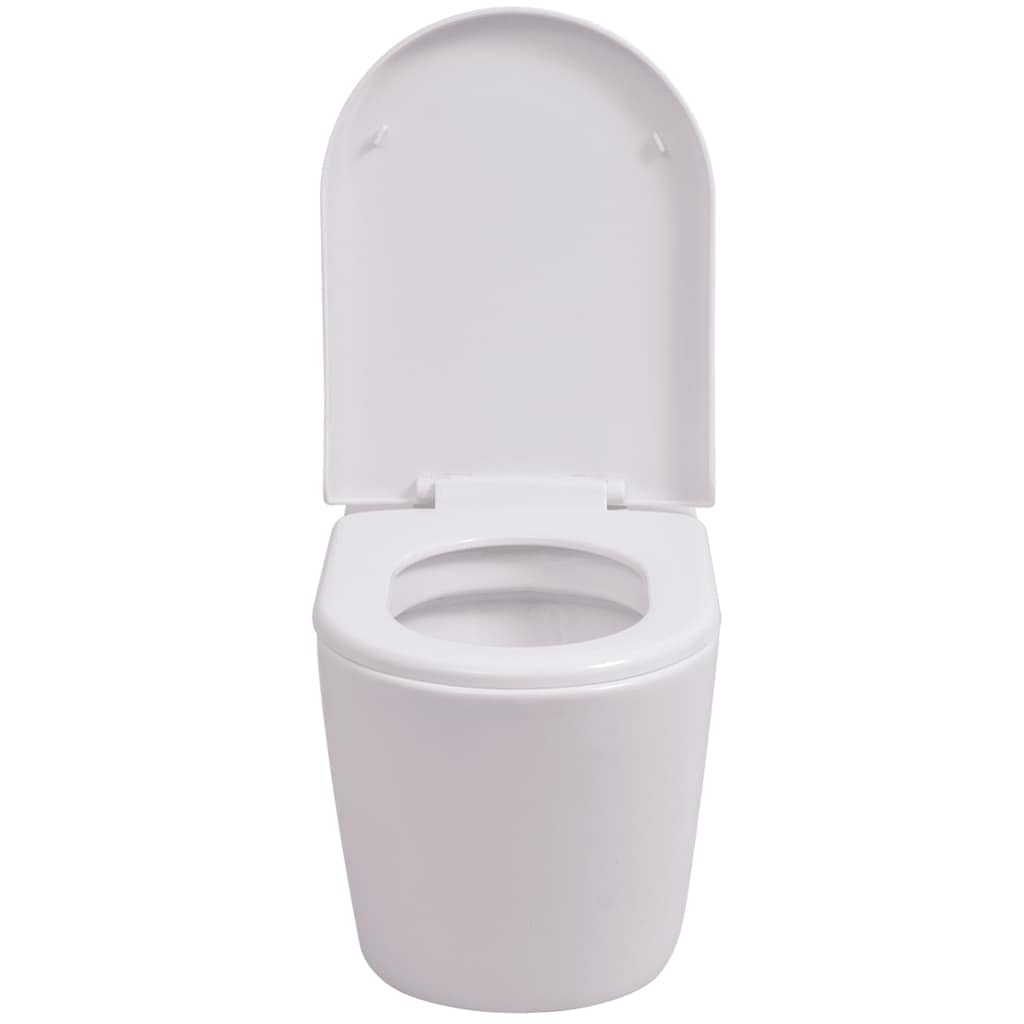 Falra szerelhető fehér kerámia WC rejtett öblítőtartállyal