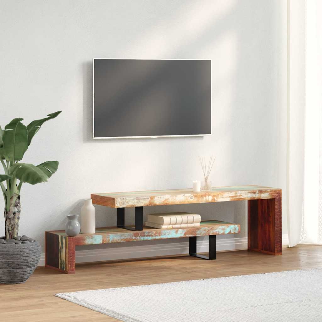 tömör újrahasznosított fa TV-állvány