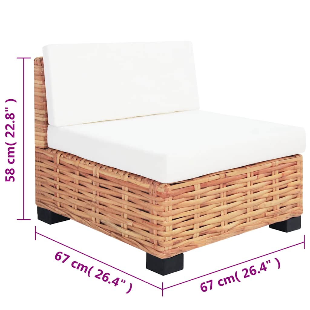 18 részes természetes rattan kanapészett