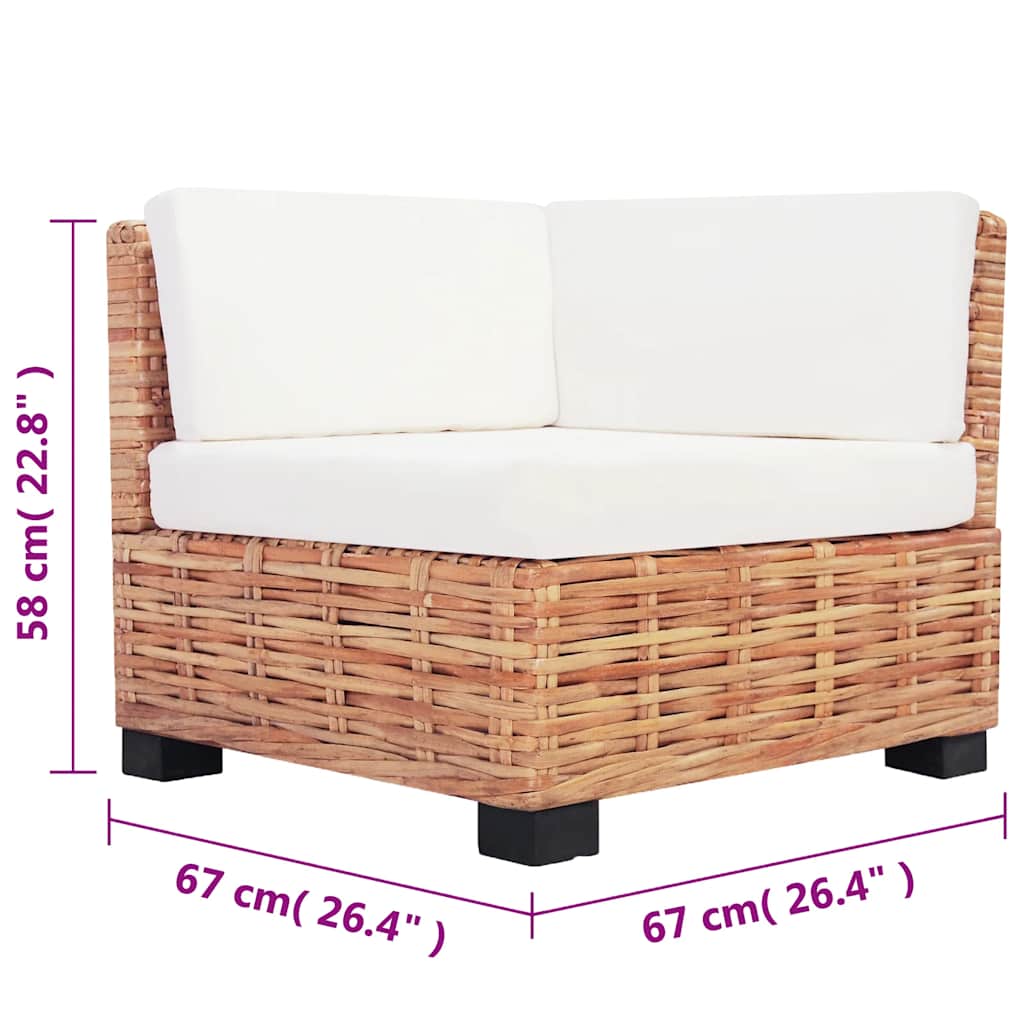 18 részes természetes rattan kanapészett