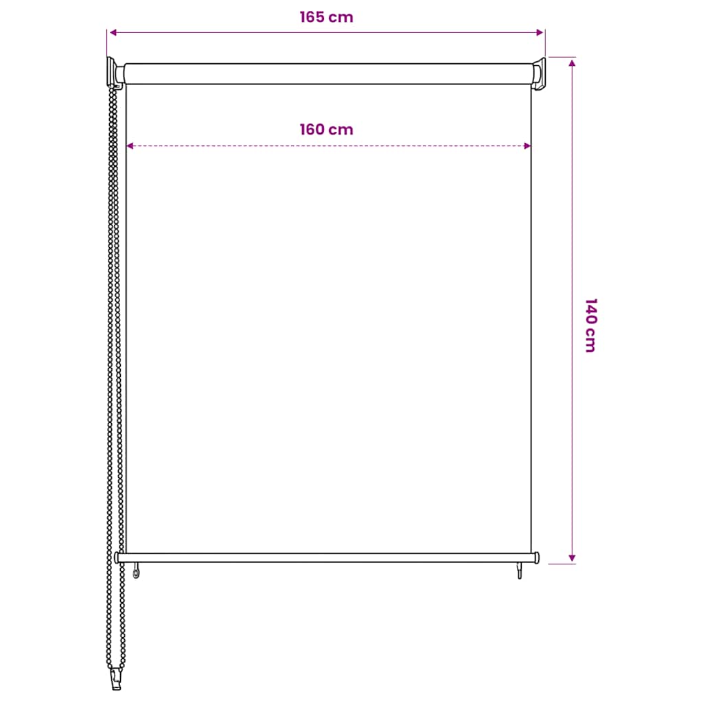 antracit színű, kültéri sötétítő roló 165(Szé)x140(Ma) cm