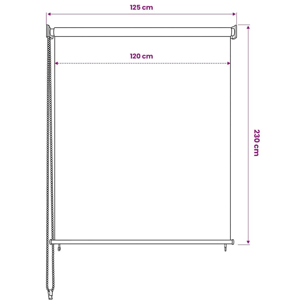 antracit színű, kültéri sötétítő roló 125(Szé)x230(Ma) cm