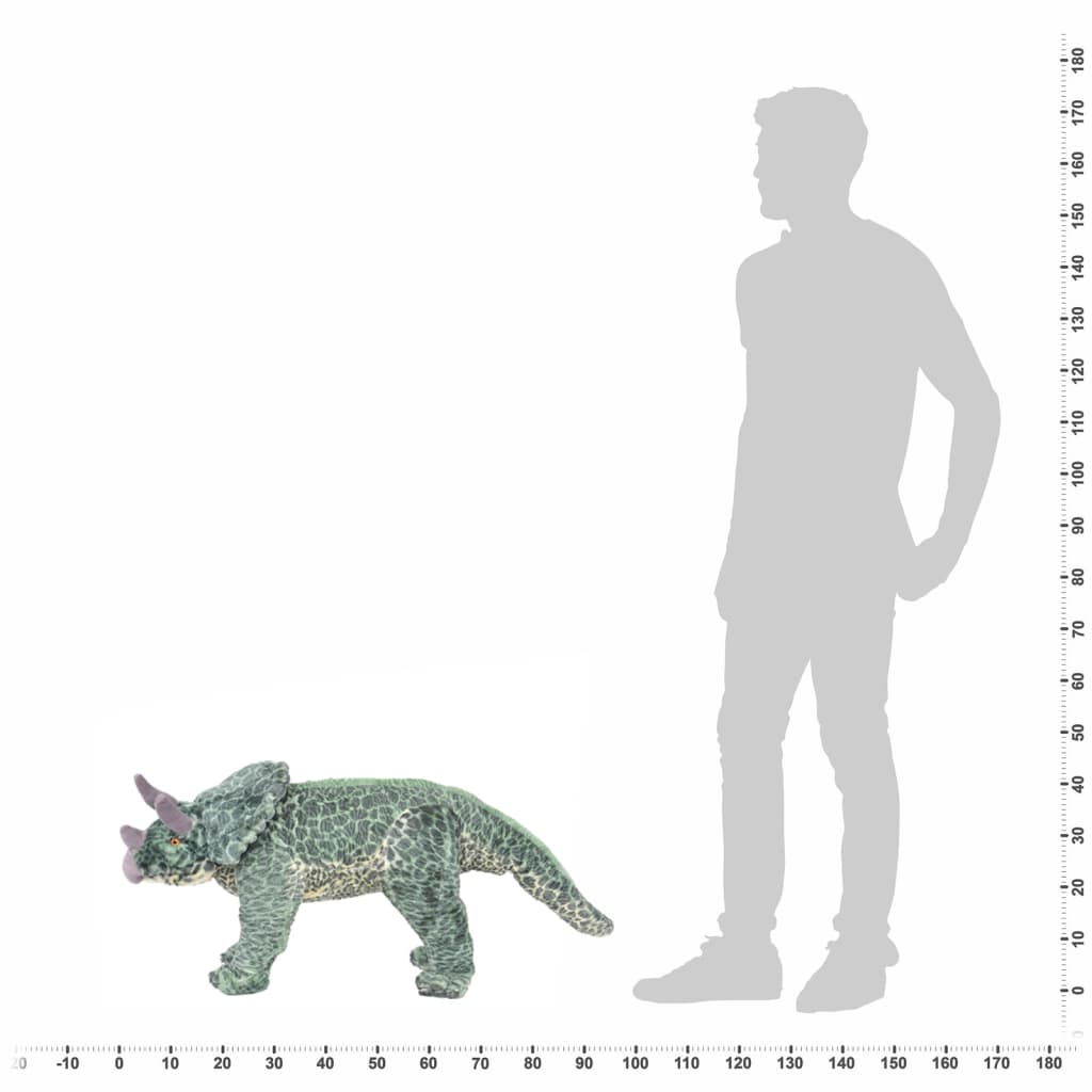 zöld álló triceratops plüssjáték XXL