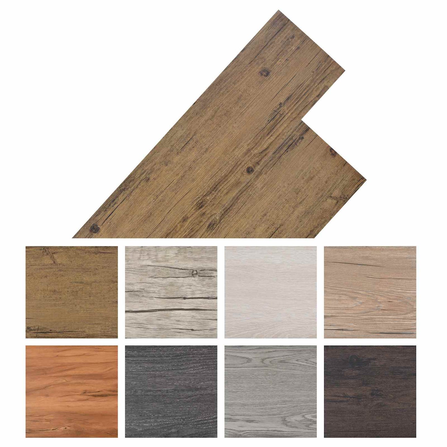Padlódeszkák 18 pcs Walnut barna 5,26 m² PVC