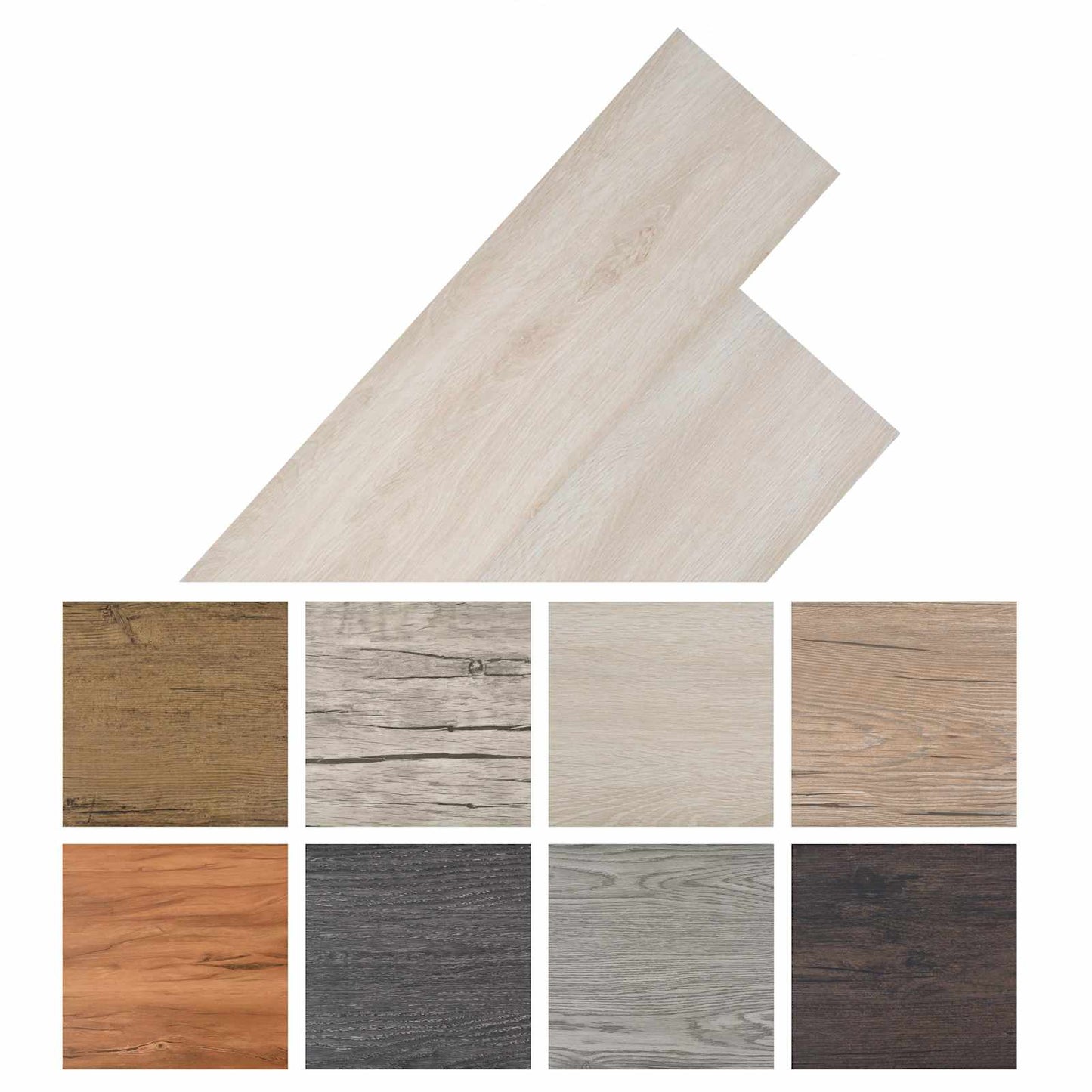 Padlódeszkák 18 pcs Fehér 5,26 m² PVC