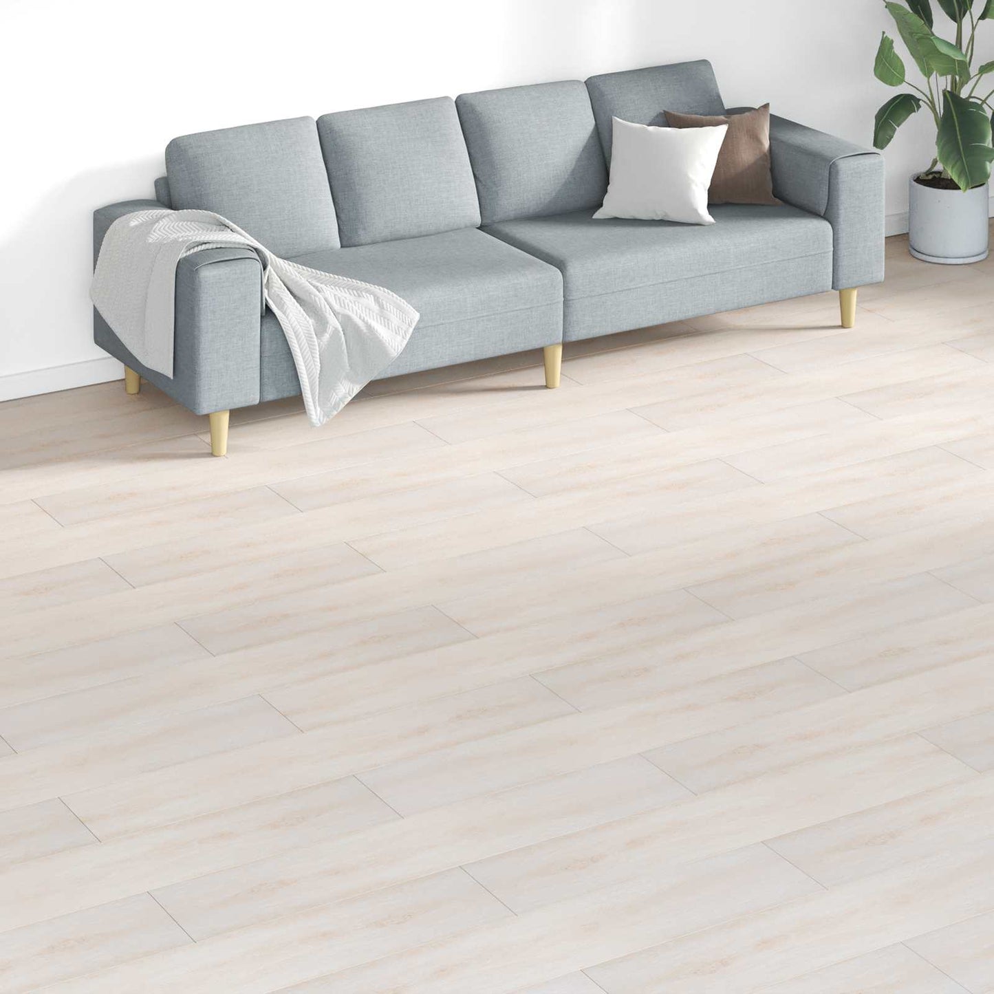 Padlódeszkák 18 pcs Fehér 5,26 m² PVC