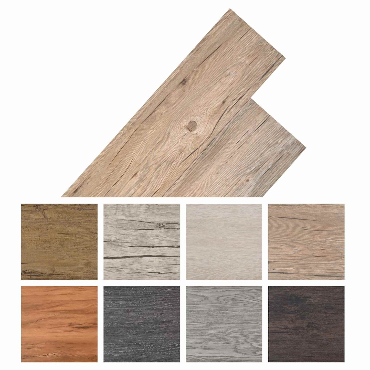 Padlódeszkák 18 pcs Barna 5,26 m² PVC