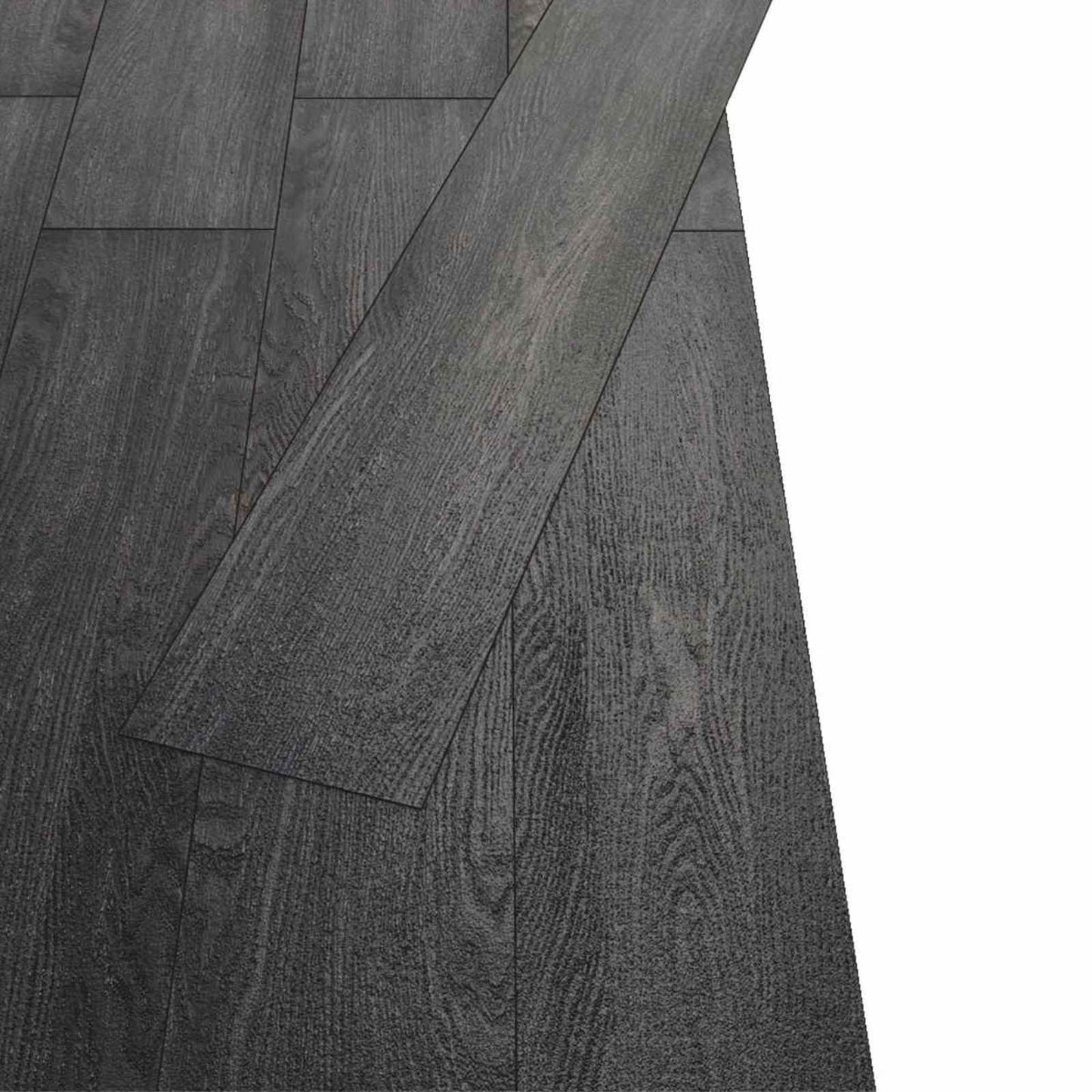 Padlódeszkák 18 pcs Fekete és Fehér 5,26 m² PVC