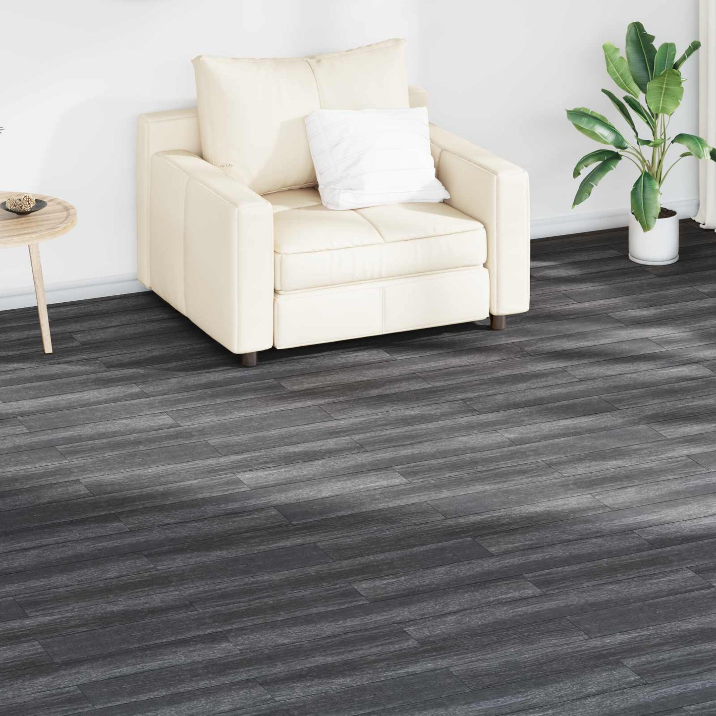 Padlódeszkák 36 pcs Fekete és Fehér 5,02 m² PVC