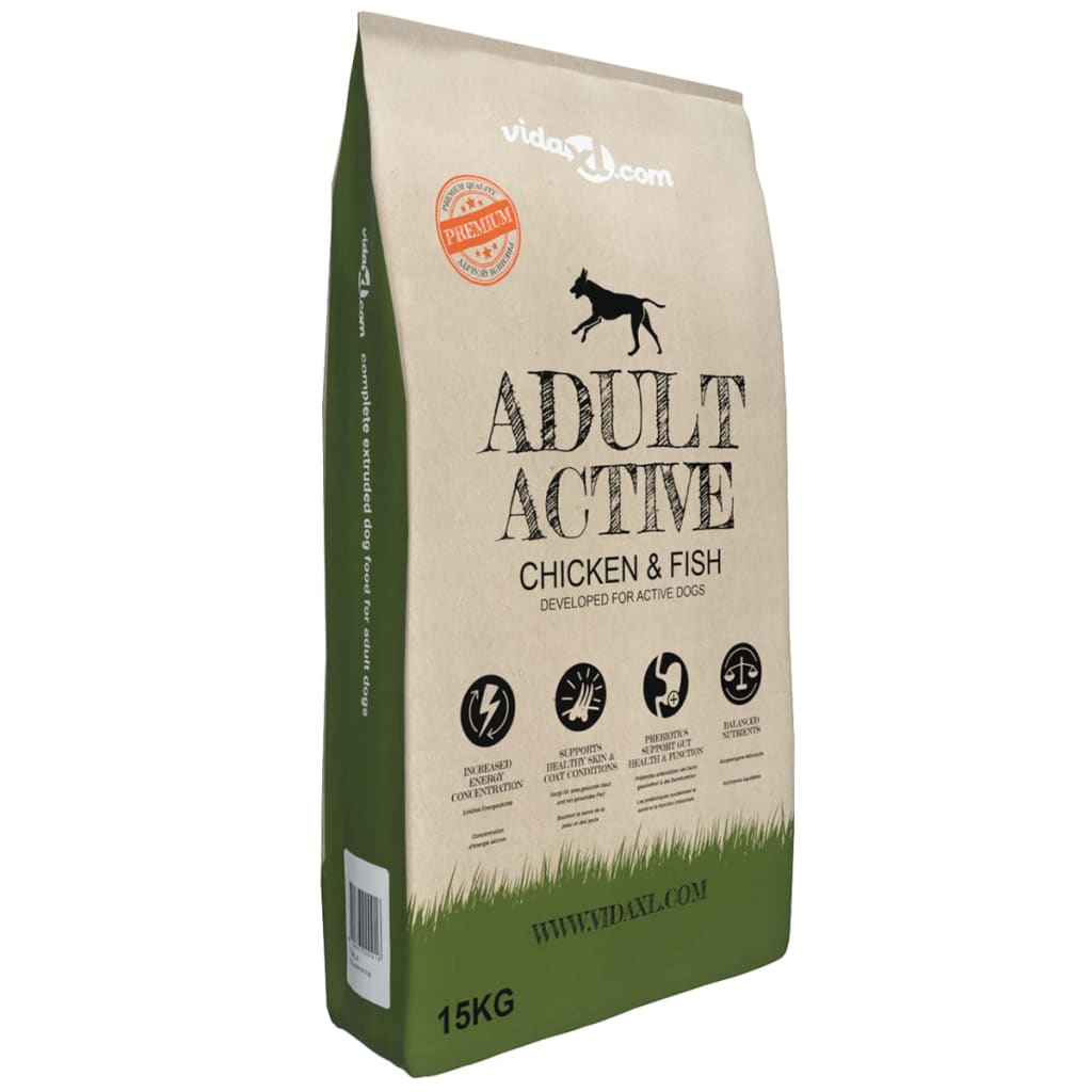„Adult Active Chicken & Fish” prémium száraz kutyatáp 15 kg