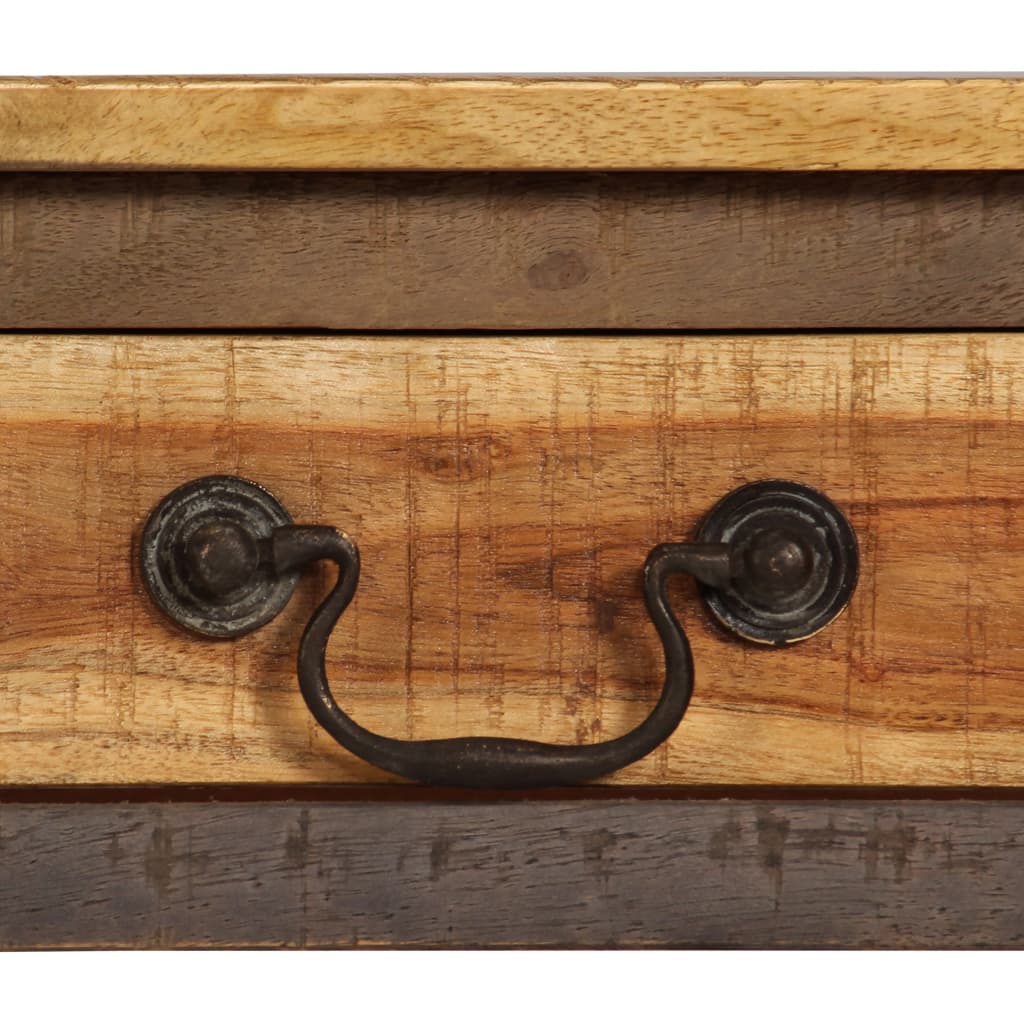 vintage stílusú tömör fa tálalóasztal 118 x 30 x 80 cm