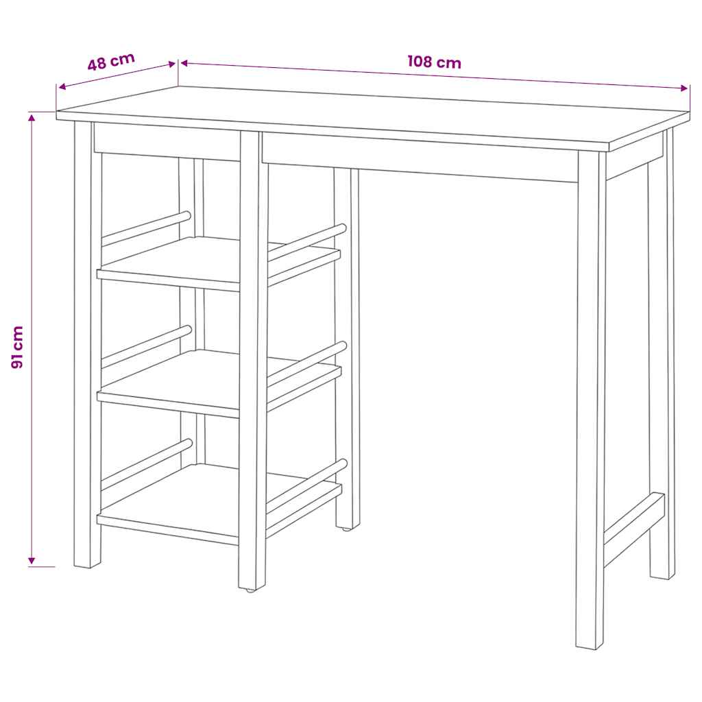 3 részes fehér MDF bárgarnitúra
