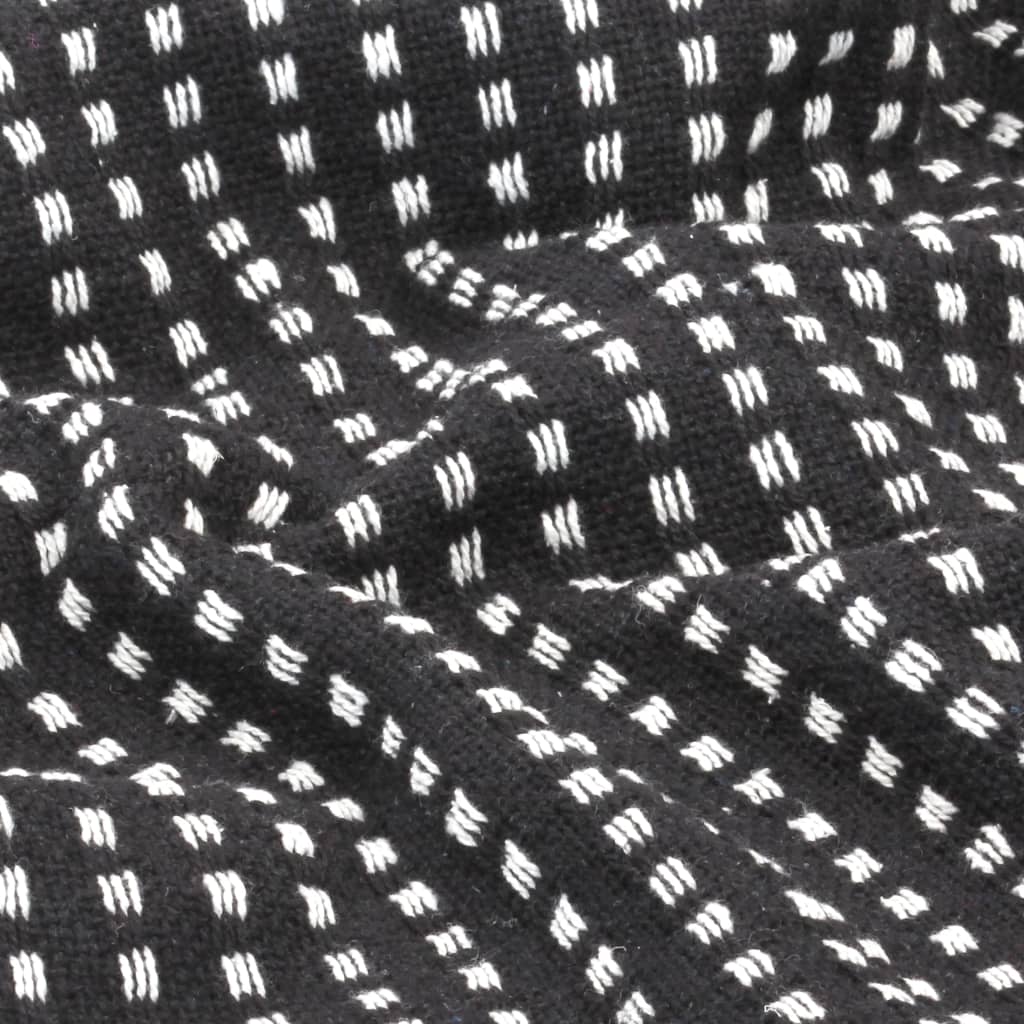 fekete pamut pléd 160 x 210 cm