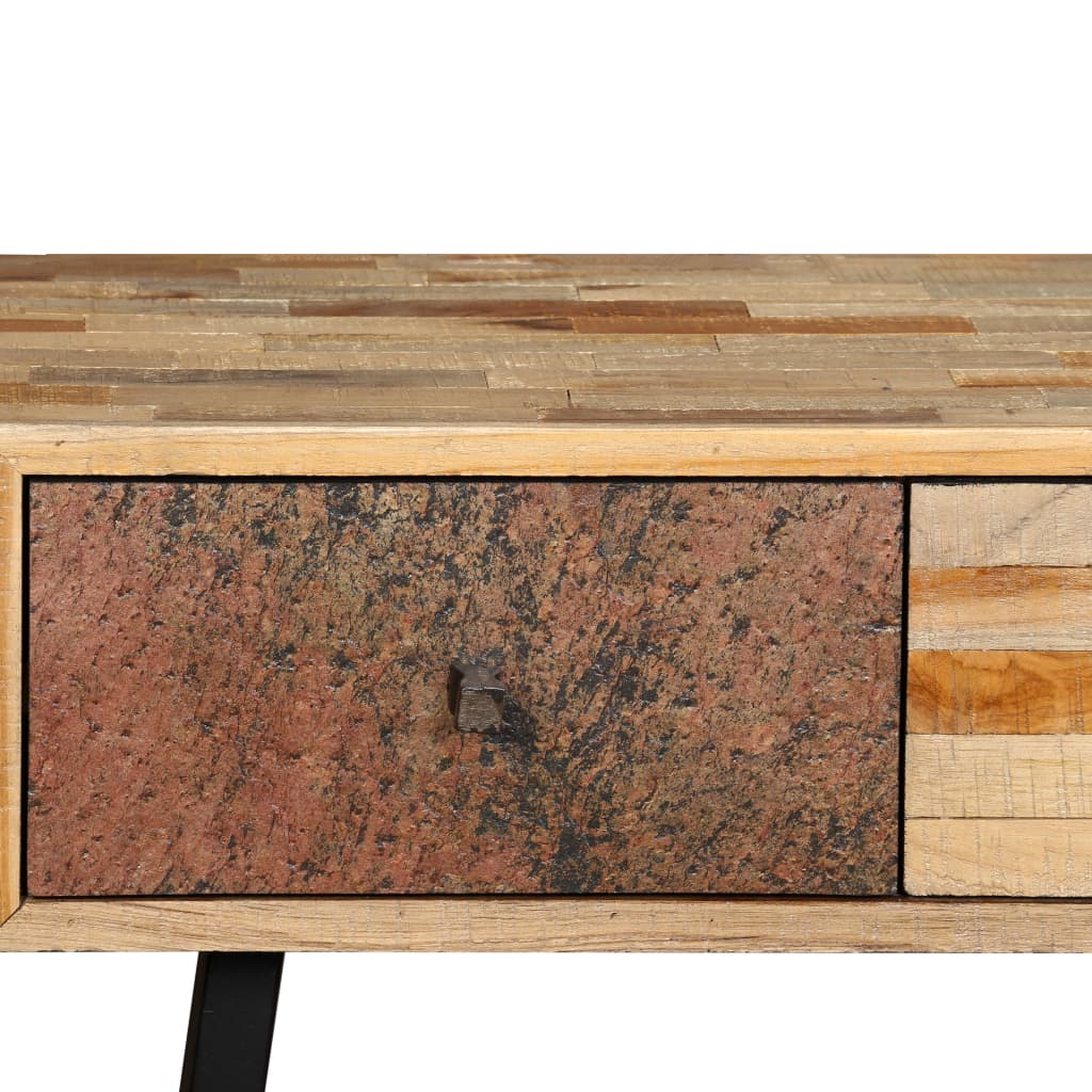 tömör újrahasznosított fa tálalóasztal 120 x 30 x 76 cm
