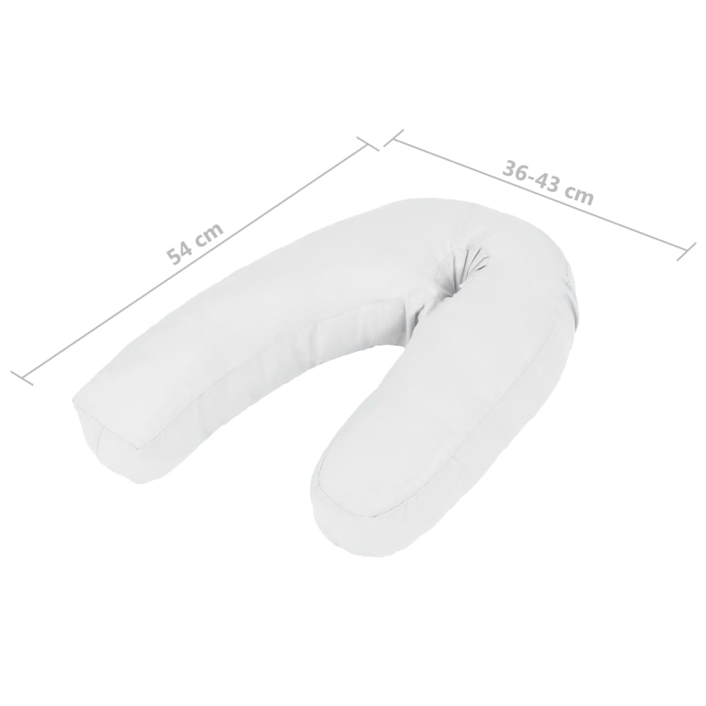 J-alakú fehér kismama párna 54 x (36-43) cm