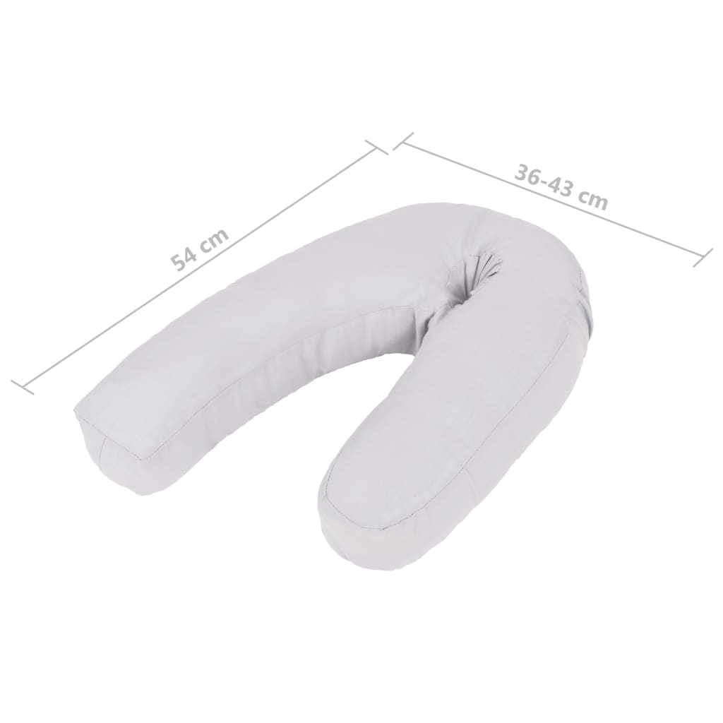 J-alakú szürke kismama párna 54 x (36-43) cm